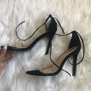 Clear strap heels